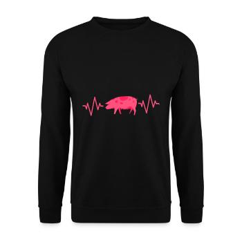 Porc sau cochon porcelet porcelet porcelet Ebene - Sweat-shirt Unisexe - noir - Devant - Alina (178cm) & Michal (187cm)