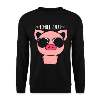 Pig Pig Pig Piglet Boar Boar - Unisex Sweatshirt - black - Front - Alina (178cm) & Michal (187cm)