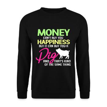Porc sau cochon porcelet porcelet porcelet Ebene - Sweat-shirt Unisexe - noir - Devant - Alina (178cm) & Michal (187cm)