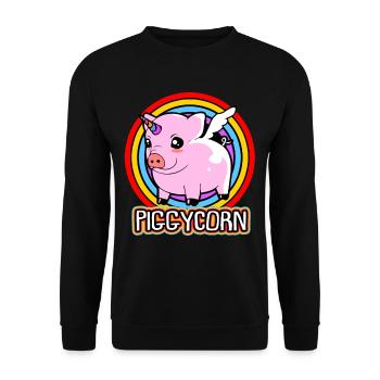Porc sau cochon porcelet porcelet porcelet Ebene - Sweat-shirt Unisexe - noir - Devant - Alina (178cm) & Michal (187cm)