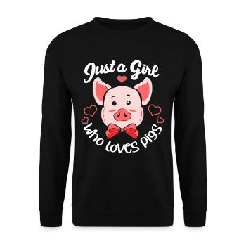 Porc sau cochon porcelet porcelet porcelet Ebene - Sweat-shirt Unisexe - noir - Devant - Alina (178cm) & Michal (187cm)
