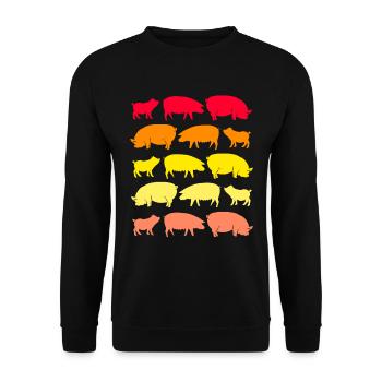 Pig Pig Pig Piglet Boar Boar - Unisex Sweatshirt - black - Front - Alina (178cm) & Michal (187cm)