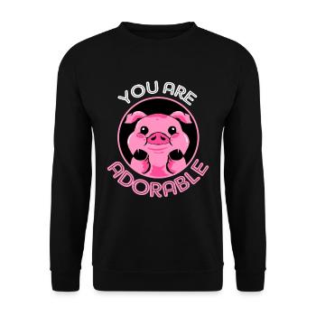Pig Pig Pig Piglet Boar Boar - Unisex Sweatshirt - black - Front - Alina (178cm) & Michal (187cm)