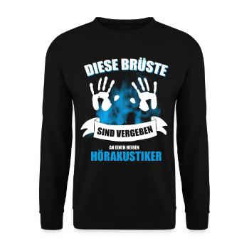 hörakustiker und seine Frau Geschenk - Unisex Pullover - Schwarz - Vorne - Alina (178cm) & Michal (187cm)
