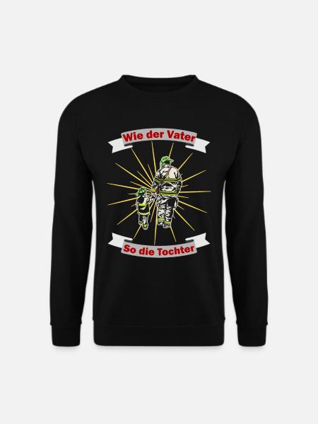 Feuerwehr Papa Tochter Geschenk - Unisex Pullover - Schwarz