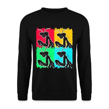 Gottesanbeterin - Unisex Pullover - Schwarz - Vorne - Alina (178cm) & Michal (187cm)