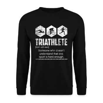 Triathlete hard training - Unisex Sweatshirt - black - Front - Alina (178cm) & Michal (187cm)