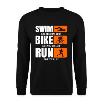 triathlete - Unisex Sweatshirt - black - Front - Alina (178cm) & Michal (187cm)