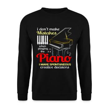 Piano - Unisex Sweatshirt - black - Front - Alina (178cm) & Michal (187cm)