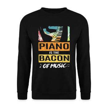 Piano - Unisex Pullover - Schwarz - Vorne - Alina (178cm) & Michal (187cm)