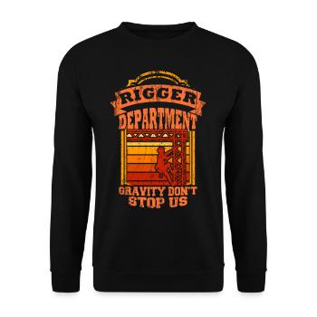 Rigger Stagecrew Crew Rigging Event Geschenk - Unisex Pullover - Schwarz - Vorne - Alina (178cm) & Michal (187cm)