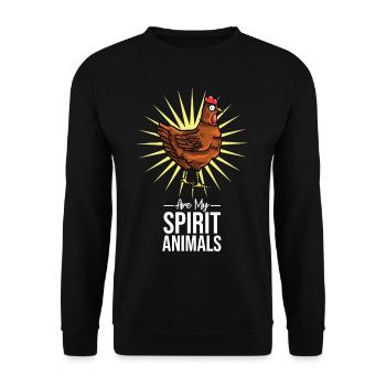Chicken farmer chickens rooster chicken whisperer gift - Unisex Sweatshirt - black - Front - Alina (178cm) & Michal (187cm)