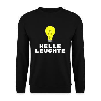 Helle Leuchte lustiger Spruch Student schlau - Unisex Pullover - Schwarz - Vorne - Alina (178cm) & Michal (187cm)