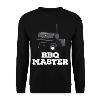 BBQ Smoker Smoken Grillen Griller Grill Geschenk - Unisex Pullover - Schwarz - Vorne - Alina (178cm) & Michal (187cm)