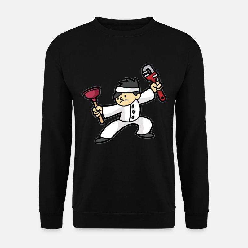 Klempner Ninja Sanitär Installateur Pümpel Zange - Unisex Pullover - Schwarz