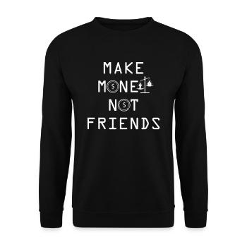 money friends euro dollar trading actions cadeau - Sweat-shirt Unisexe - noir - Devant - Alina (178cm) & Michal (187cm)