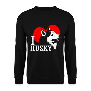 Husky - Unisex Pullover - Schwarz - Vorne - Alina (178cm) & Michal (187cm)
