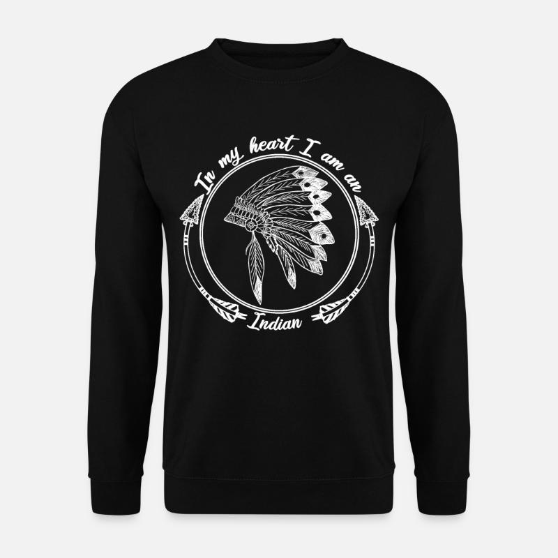 Indian Kopfschmuck Pfeil Ureinwohner Geschenk Herz - Unisex Pullover - Schwarz