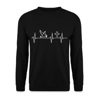 Glaube, Liebe Hoffnung - Unisex Pullover - Schwarz - Vorne - Alina (178cm) & Michal (187cm)