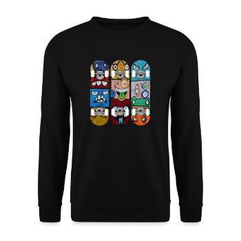 Cadeau de patineur Monster Deck Graffiti Skateboard - Sweat-shirt Unisexe - noir - Devant - Alina (178cm) & Michal (187cm)