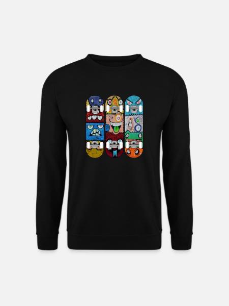 Graffiti Skateboard Monster Deck Skater Geschenk - Unisex Pullover - Schwarz
