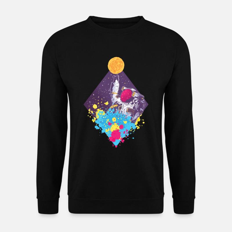 Colorful Spaceman flying - Unisex Pullover - Schwarz