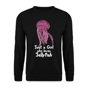Qualle Quallen Süße Meduse Liebhaber Meer Geschenk - Unisex Pullover - Schwarz - Vorne - Alina (178cm) & Michal (187cm)