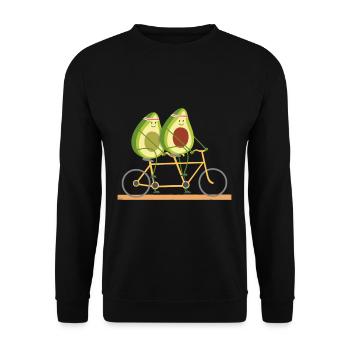 Avocado Funny Sport Bike Food - Unisex Sweatshirt - black - Front - Alina (178cm) & Michal (187cm)