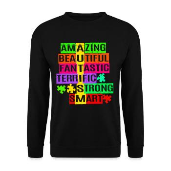 Autism - Unisex Sweatshirt - black - Front - Alina (178cm) & Michal (187cm)