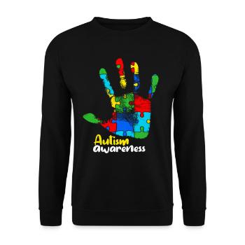 Autism - Unisex Sweatshirt - black - Front - Alina (178cm) & Michal (187cm)