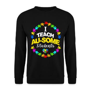 Autismus - Unisex Pullover - Schwarz - Vorne - Alina (178cm) & Michal (187cm)