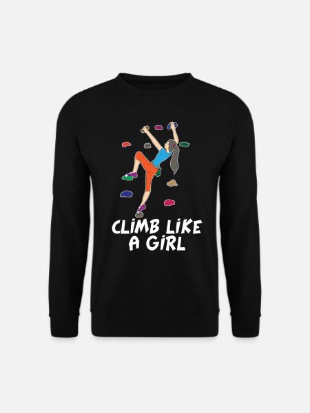 Klettern Kletterhalle Kletterer Bouldern Geschenk - Unisex Pullover - Schwarz