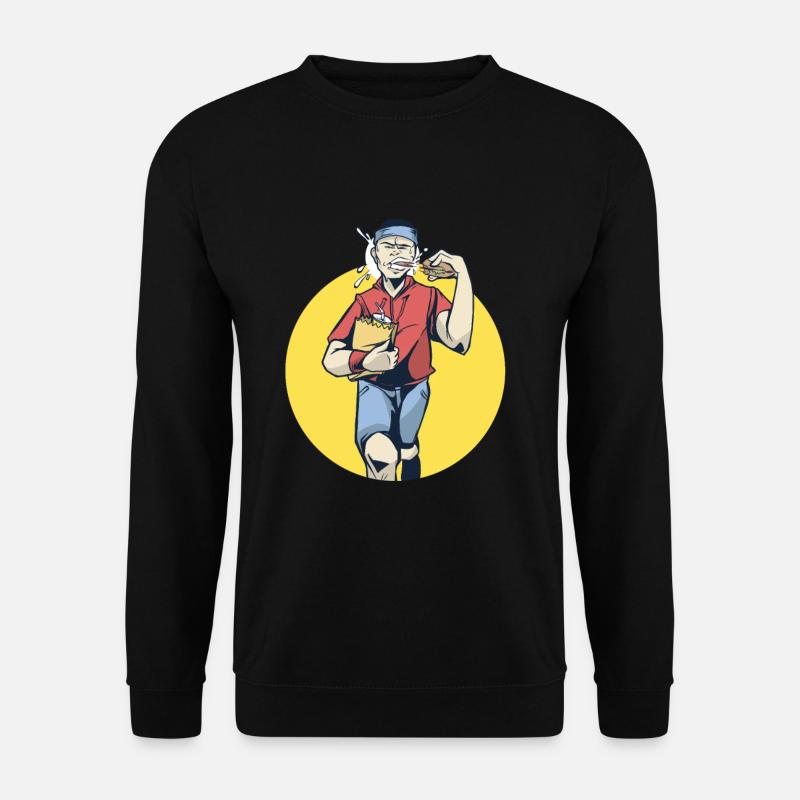 Marathon Jogger mit Burger - Unisex Pullover - Schwarz