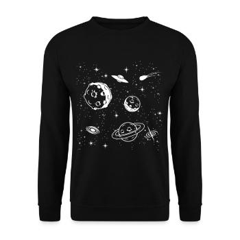 Astronomy UFO Planet In Space Gift - Sweat-shirt Unisexe - noir - Devant - Alina (178cm) & Michal (187cm)
