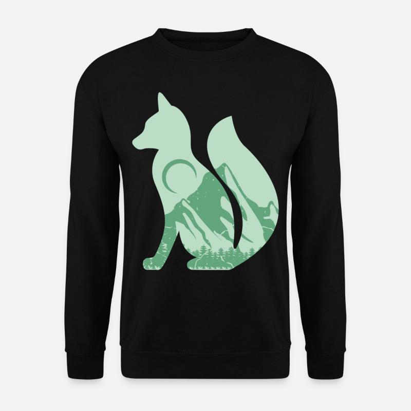 Der Fuchs Mit Berge Wandern Klettern Geschenk - Unisex Pullover - Schwarz