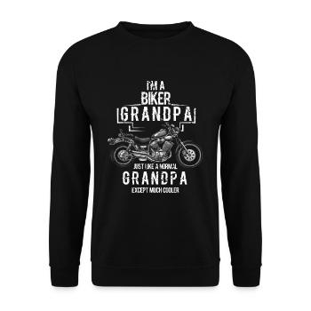 Opa Biker Vintage cool Biker Geschenk - Unisex Pullover - Schwarz - Vorne - Alina (178cm) & Michal (187cm)