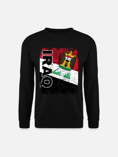 IRAK FLAGGE - Irakische Fahne - groß retro - Unisex Pullover - Schwarz