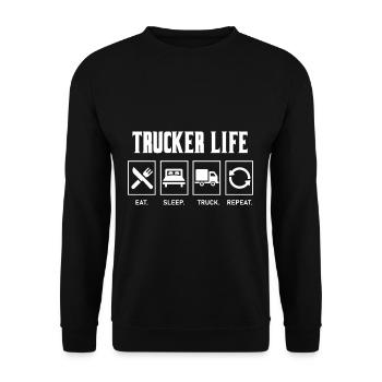 Cadeau de chauffeur de camionneur de la vie - Sweat-shirt Unisexe - noir - Devant - Alina (178cm) & Michal (187cm)