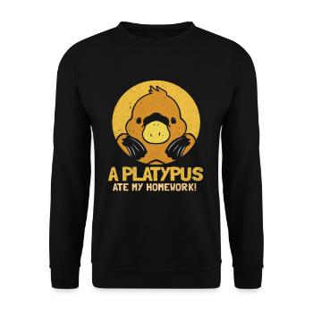 Platypus - Unisex Sweatshirt - black - Front - Alina (178cm) & Michal (187cm)