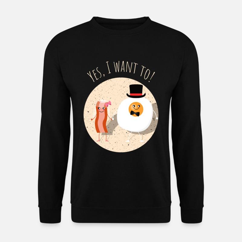 Speck Bacon Ei Lecker Essen Hochzeit Heiraten - Unisex Pullover - Schwarz