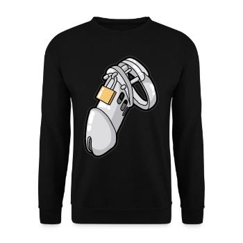 Chastity Keuschheitsgürtel Cuckold Sub Sklave - Unisex Pullover - Schwarz - Vorne - Alina (178cm) & Michal (187cm)
