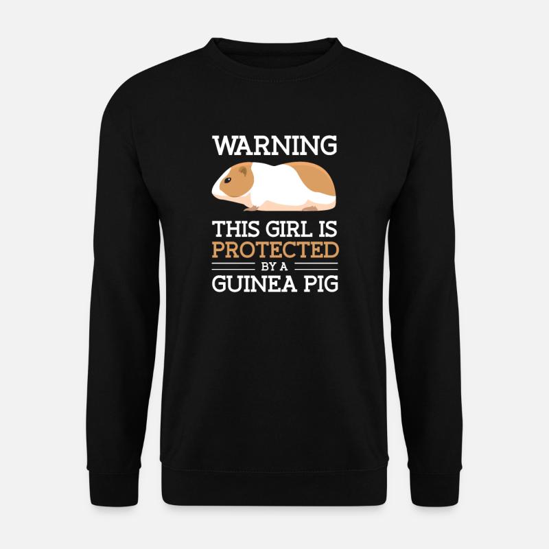 Mädchen wird von einem Meerschweinchen Geschützt - Unisex Pullover - Schwarz