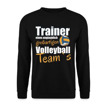 Volleyball Volleyball-Trainer Ballsport Geschenk - Unisex Pullover - Schwarz - Vorne - Alina (178cm) & Michal (187cm)