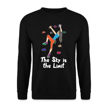 Klettern Kletterhalle Kletterer Bouldern Geschenk - Unisex Pullover - Schwarz - Vorne - Alina (178cm) & Michal (187cm)