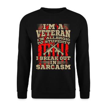 Journée des anciens combattants Je suis un cadeau d'ancien combattant - Sweat-shirt Unisexe - noir - Devant - Alina (178cm) & Michal (187cm)