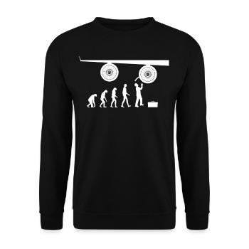 Engine mechanic airplane technician gift - Unisex Sweatshirt - black - Front - Alina (178cm) & Michal (187cm)