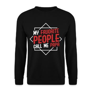 Cadeau de fête des pères papa - Sweat-shirt Unisexe - noir - Devant - Alina (178cm) & Michal (187cm)