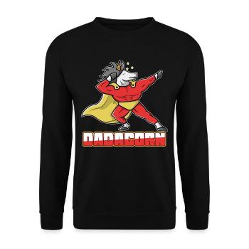 Fête des pères papa papa cadeau super licorne - Sweat-shirt Unisexe - noir - Devant - Alina (178cm) & Michal (187cm)