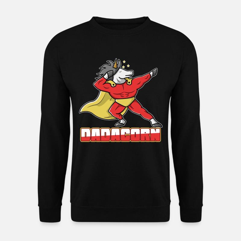 Father's Day Dad Daddy Super Unicorn Gift - Unisex Sweatshirt - black