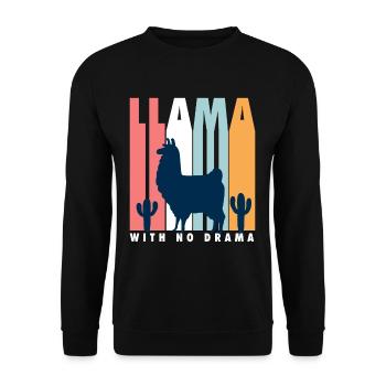 Lama sans drame - Sweat-shirt Unisexe - noir - Devant - Alina (178cm) & Michal (187cm)